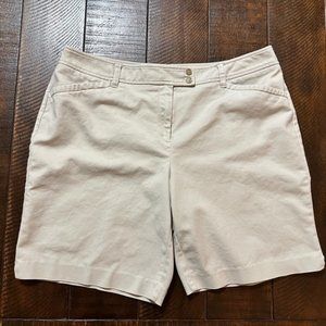 Charter Club Shorts - 9” Bermuda - khaki tan - stretch cotton - size 18